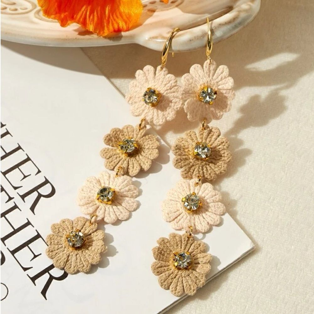 Boho Daisy Chain Crochet Earrings
